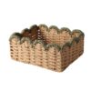 Mupingfenglan Rope Lace Storage Basket Woven Bin Organizer Container Tote Rectangular Frame For Toys Pet Supplies Throws Suitable for kids room living room dorm office, Small