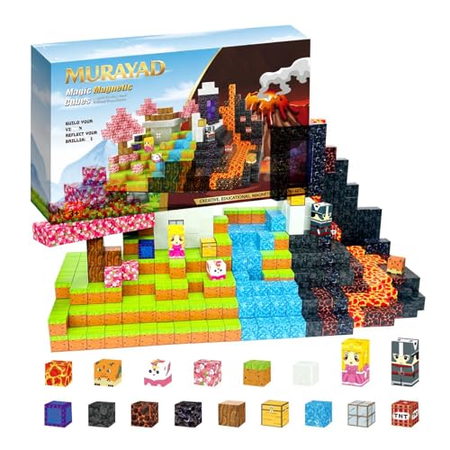 Murayad 200PCS Magnetic Building Blocks for Kids Ages 3+ - STEM Lava Magnet Cubes Educational Set, Montessori Sensory Learning Toys for Boys & Girls, Indoor Outdoor Kids Birthday Gift.