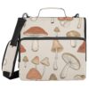 Mushrooms Light Gray Zipper Binder Bag 3 Ring with Shoulder Strap Zippered Binder Fits 13 Inch Laptop File Folder Document Organizer for School Work Office Supplies Portable