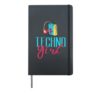 Music EDM Techno Girl Hardcover Journal, Black