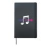 Music Note Beat Hardcover Journal, Black