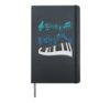 Music playing piano pianist I love music notes Hardcover Journal, Black