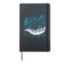 Music playing piano pianist I love music notes Hardcover Journal, Black