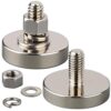 MUTUACTOR Neodymium Pot Magnet Heavy Duty,2PCS 175lbs Super Strong Rare Earth Magnets with M10 Male Threaded,Anti-Broken Mounting Magnets for LED Lights Machine Processing and DIY Tool Brackets