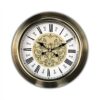 MXDLYHHHT Accurate Timekeeping 18 Inch Retro Home Living Room Bedroom Office Large Metal Round Mute Wall Clock with Roman Numerals Silent Operation