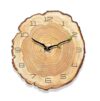 MXDLYHHHT Accurate Timekeeping Nordic Creative Wall Clock Living Room Bedroom Office Silent Wooden Annual Ring Art Clocks Silent Operation(A)