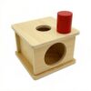 MYCENSE Industrial Blocks Wooden Shape Sorting Box Toy Educational Shape Sorter Object Permanence Box Learning Toy Double Opening Design for Easy Retrieval, Large Cylinder Matching Box