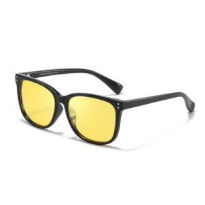 Myiaur Polarized Night Driving Glasses for Women, Anti Glare Yellow Lens