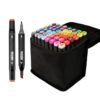 MyLililauxi Double Headed Marker Pen Set for Kids, Oil-Based, 48 Colors
