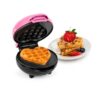 MyMini Heart-Shaped Mini Waffle Maker, Nonstick Electric, Pink