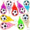 mypush popo 24 Packs Sport Soccer Students Gifts Bulk Rainbow Fidgets Keychain Gifts from Teacher, Mini Pop Holiday Classroom Prize Party Favors for Kids