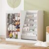 NACHES Kids Bookshelf Toy Organizer with 5 Compartments, Stuffed Animal Storage Kids Shelving Unit for Kids Bedroom & Playroom, 90x34x80cm (White)