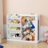 NACHES Kids Bookshelf Toy Shelf Stuffed Animal Storage Kids Organizer for Kids Bedroom Playroom (White, 95x34x80cm)