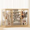 NACHES Montessori Kids Bookshelf with Enclosed Toy Storage, Dual Mesh Stuffed Animal Organizer Bins, Front-Facing Toddler Book Display Shelf, Multi-Purpose Storage Unit for Playroom (Natural Wood)