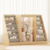 NACHES Montessori Kids Bookshelf with Toy Storage, Front-Facing Toddler Book Display Shelf, Multi-Purpose Book Organizer for Nursery, Playroom and Bedroom (Natural Wood)