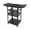 Namiose Utility Metal Av Cart with Drop Leaves, Wheels & Power Strip