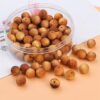 Namzi 100PCS Wooden Beads with Holes,Round Bulk Beads for DIY Craft,W01