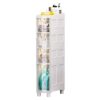 Narrow 4-Drawer Storage Cart on Wheels18cm L - Versatile nizer for BathroomBedroomOfficeKitchenLiving Room - Plastic Shelving Unit