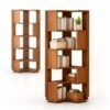 Narrow Corner Bookshelf, Tall Organizer for Apartment