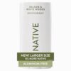 Native Aluminum Free Deodorant, Balsam & White Woods, Large Size Stick, 72 Hour Odor Control, for Women & Men, Contains Naturally Derived Ingredients, 3.1 oz (Pack of 12)