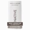 Native Aluminum Free Deodorant, Santal & Leather, Large Size Stick, 72 Hour Odor Control, for Women & Men, Contains Naturally Derived Ingredients, 3.1 oz (Pack of 12)
