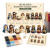 Nativity Bead Craft Kit - 3D Christmas Beaded Figurines DIY Decor Set