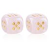 Natural Gemstone Dice Set, 2 Pcs Hand-Carved D6 Dice 16mm Mahjong Dice Set