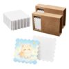 NBEADS 1 Set Creative Watercolor Paper Cards, 100 Pcs Square Blank Watercolor Paper Stamps with 2 Pcs Tan Foldable Storage Drawer Boxes for DIY Stamps Art Projects Gift Crafts,3.15 x 3.15 x 1.18 inch