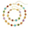 NCBBVKJD 2Pcs Colorful Crystal Jewelry Sets for Women