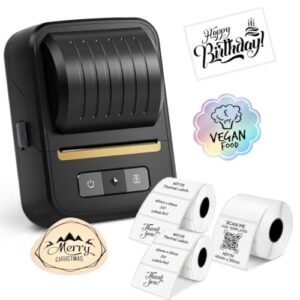 NDYIN Label Maker Machine with 4 Rolls 40x30mm Thermal Label Tapes