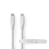 NEDIS USB Cable | USB 3.2 Gen 2 | USB-C™ Male | USB-C™ Male | 240 W | 8K @ 30Hz | 20 Gbps | Nickel Plated | 1.00 m | Round | Silicone | White | Box