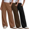 Neer 3 Pack Wide Leg Baggy Sweatpants for Women, XX-Large, 3-Color