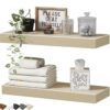 Neojoyoenix Floating Shelf — Bathroom Shelves Floating Shelves for Wall Shelf Over Toilet Small Wall Mounted Farmhouse Decor 16 inch Set of 2, Natural