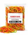 Neon Color Rubber Bands 3 Inch Width, 100g