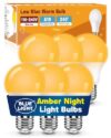 Neporal Amber Sleep Light Bulbs, Blue Light Free 1800K Amber Lighting, A19 LED 9W,Dimmable E26 Bulb with Timer & Memory,Flicker Free for Bedroom,Nursery & Bedside Lamp,6 Pack