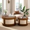 Nesting Coffee Table Set of 2 Modern Round Coffee Table