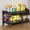 NETEL 2 Tier Expandable Rolling Pantry Cart，Pantry Organizers and Storage