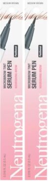 Neutrogena Microbrow Tint Serum Pen, Precision Tipped Tinted Eyebrow Pen with Panthenol to Nourish & Condition Brows, Helps Create Fuller, Natural-Looking Brows, Medium Brown, 0.016 Fl. Oz (Pack of 2)
