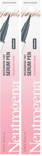 Neutrogena Microbrow Tint Serum Pen, Precision Tipped Tinted Eyebrow Pen with Panthenol to Nourish & Condition Brows, Helps Create Fuller, Natural-Looking Brows, Medium Brown, 0.016 Fl. Oz (Pack of 2)