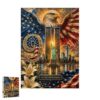 Never Forget 9/11 Jigsaw Puzzle 1000 Pieces, Historical Tribute Artwork Puzzle Set, Challenging Brain Teaser Gift for Patriotic Home Decor，1 PC