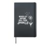 Never Let Anyone Dull Your Sparkle Hardcover Journal, Black