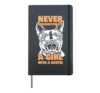 Never Underestimate A Girl With A Bostie Bosten Terrier Hardcover Journal, Black