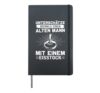 Never underestimate an old man with an ice stick Hardcover Journal, Black