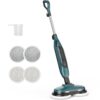 NEWBULIG Scrubbing Steam Mop, Spin Steam Mops for Floor Cleaning with LED