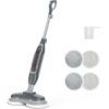NEWBULIG Scrub & Steam Mop for Floor Cleaning with Dual Rotating Mop Pads