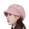 News Cabbie Baker Boy Hat Beret Cap for Women Page Visor Paper Hat (Pink,One Size)
