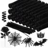 Newwiee 1000 Pcs Pipe Cleaners Bulk Chenille Stems Fuzzy Sticks DIY Art Crafts Supplies Crafts Sticks Projects Creative Decoration Birthday Graduation Party Favor(Black)