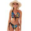 Nexawaveo Collage Saxophone Geometrical Women Bikini Set Two Piece Triangle
