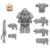 Next Fig WH 45mm Space Marines Chibi Block Minifigure, Adult Collectible Figure Spherical Articulated Arms,Creative Display Models,Ornaments Age16+