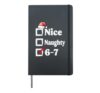 Nice Naughty 6 7 Meme 6 7 Christmas Six Seven Xmas Boy Kid Hardcover Journal, Black